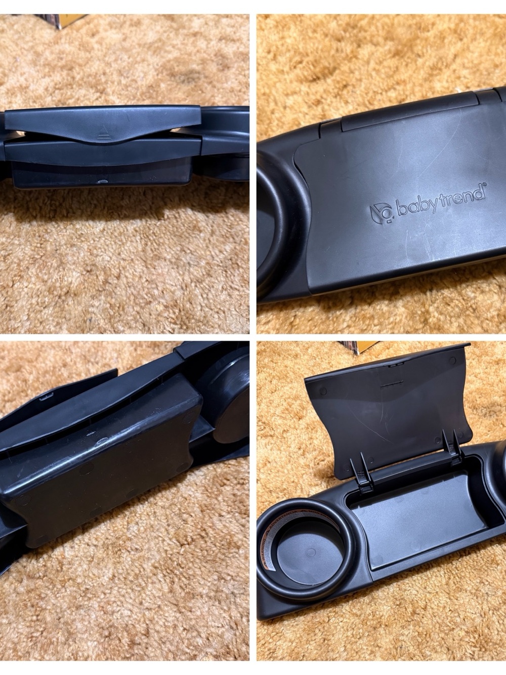 Baby Trend Stroller Snack Tray & Cup Holder in Black